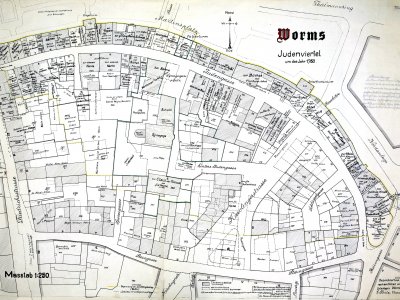 Karte Wormser Judenviertel 1760